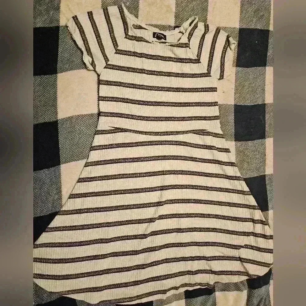 Art Class Girls Cream Multicolored Short Sleeve Dress Size Large 10/12